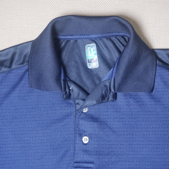 PGA Tour Golf Polo Blue & Black Short Sleeve Shirt Men’s Size Small - Picture 7 of 13